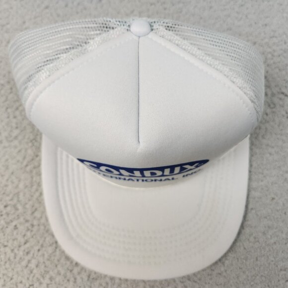 Vintage Trucker Hat Snapback Cap Condux International Gray Rope Foam Mesh 80s - Picture 2 of 9